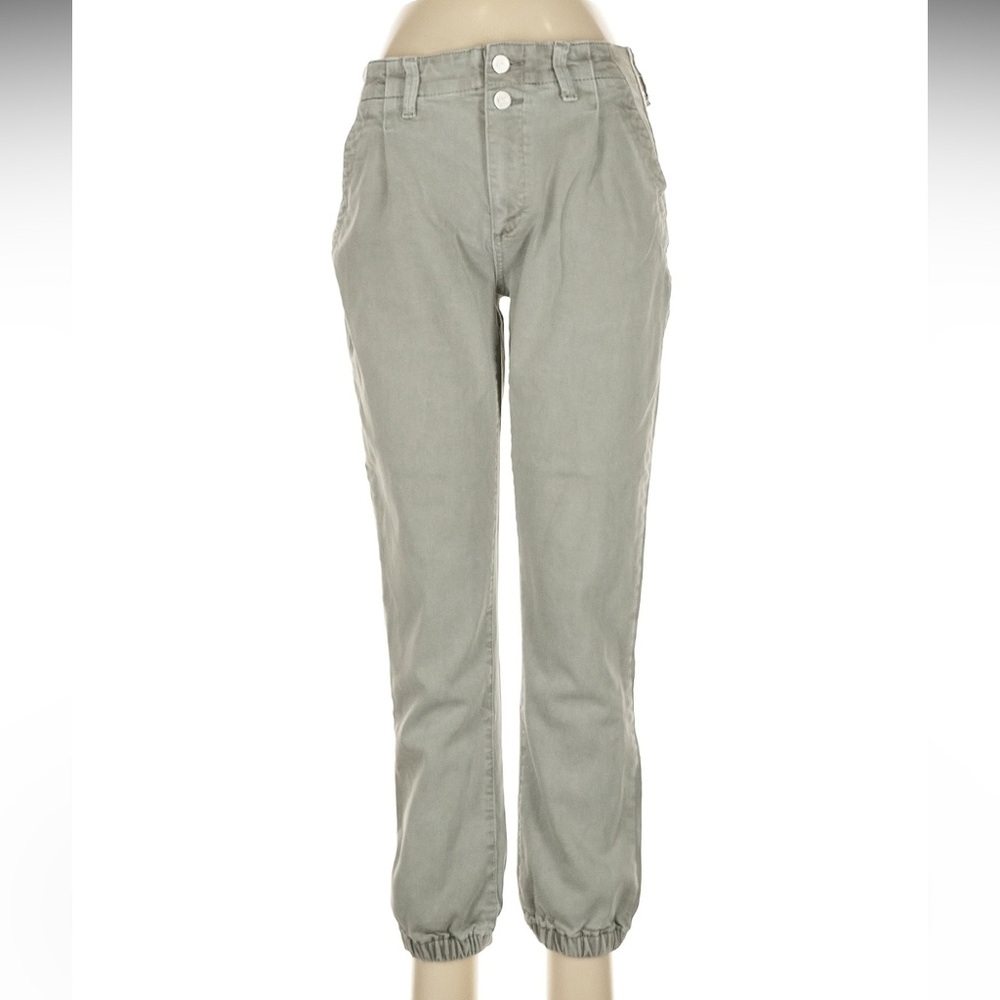 PAIGE | Crop cuffed denim in light gray
